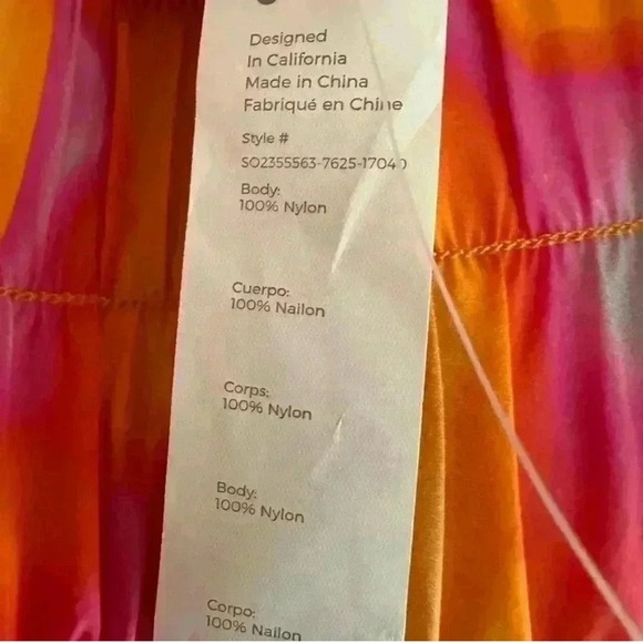 Fabletics High-Waisted Piped Nylon Short orange/pink size Medium - Picture 5 of 5